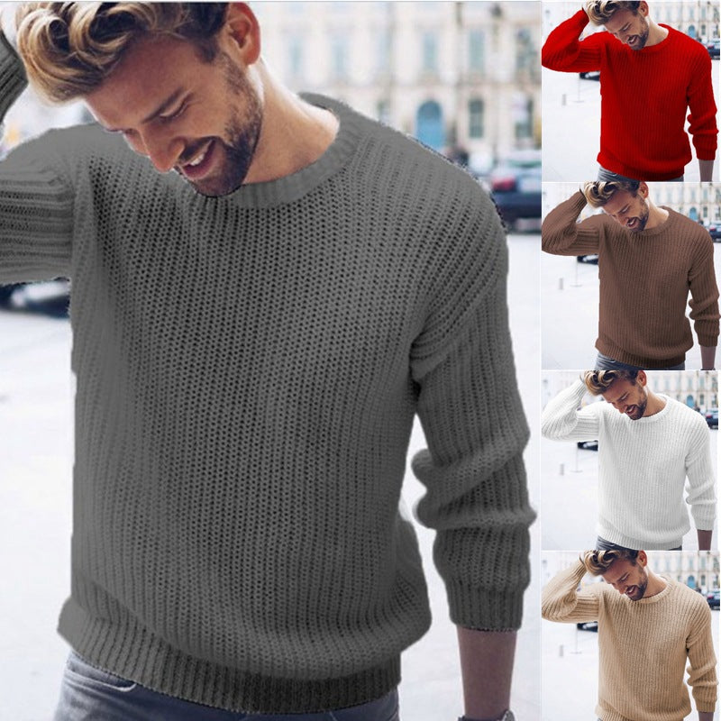 Herren Strickpullover Modern Rundhals Design - IdealeKleiden