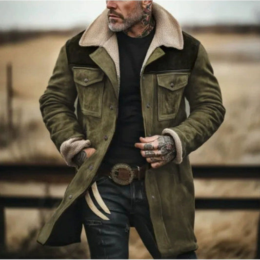 Herren Lederjacke Teddyfütterung Elegant Modern - IdealeKleiden