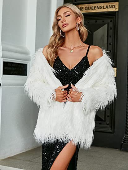 Damen Luxus Kunstfelljacke Flauschig & Elegant