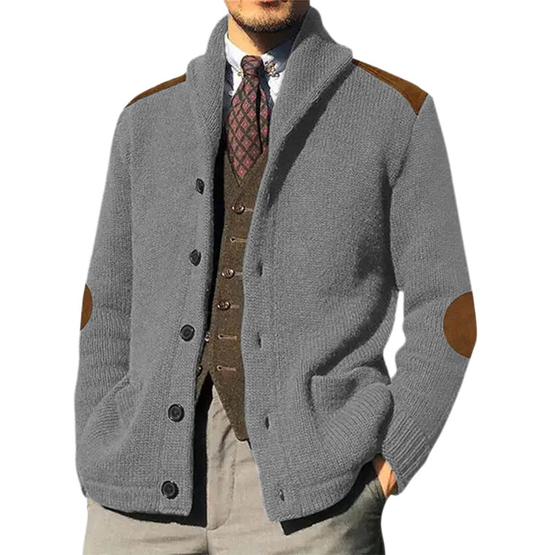 Herren Strickcardigan Soft Moderner Schalkragen - IdealeKleiden