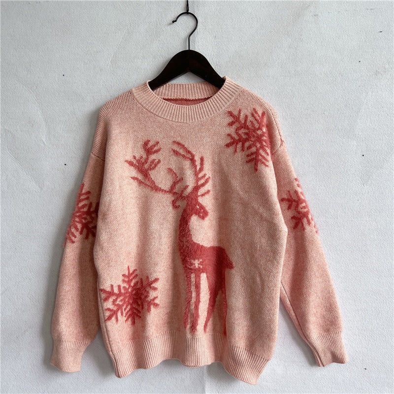 Weihnachtspullover Damen Festlich Rentier Design