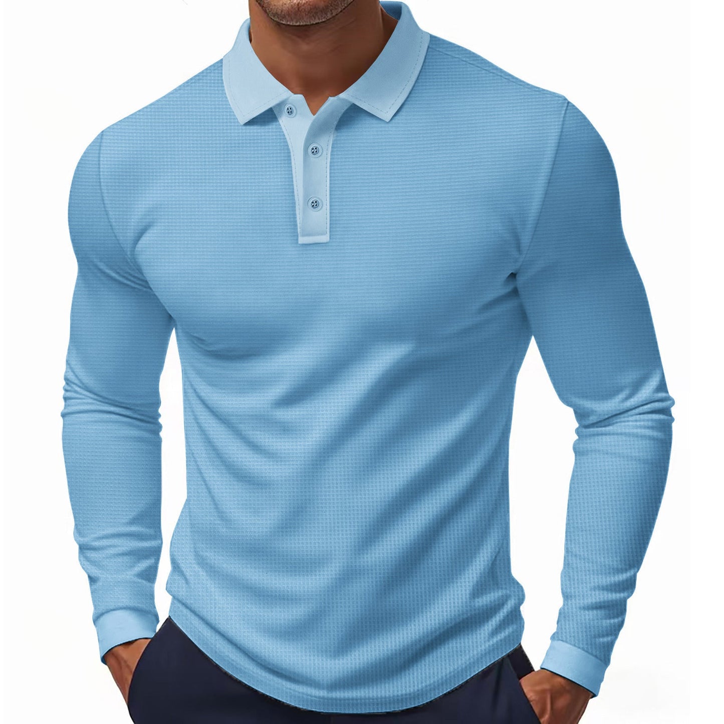 Herren Polohemd Modern Strukturiert Elegant