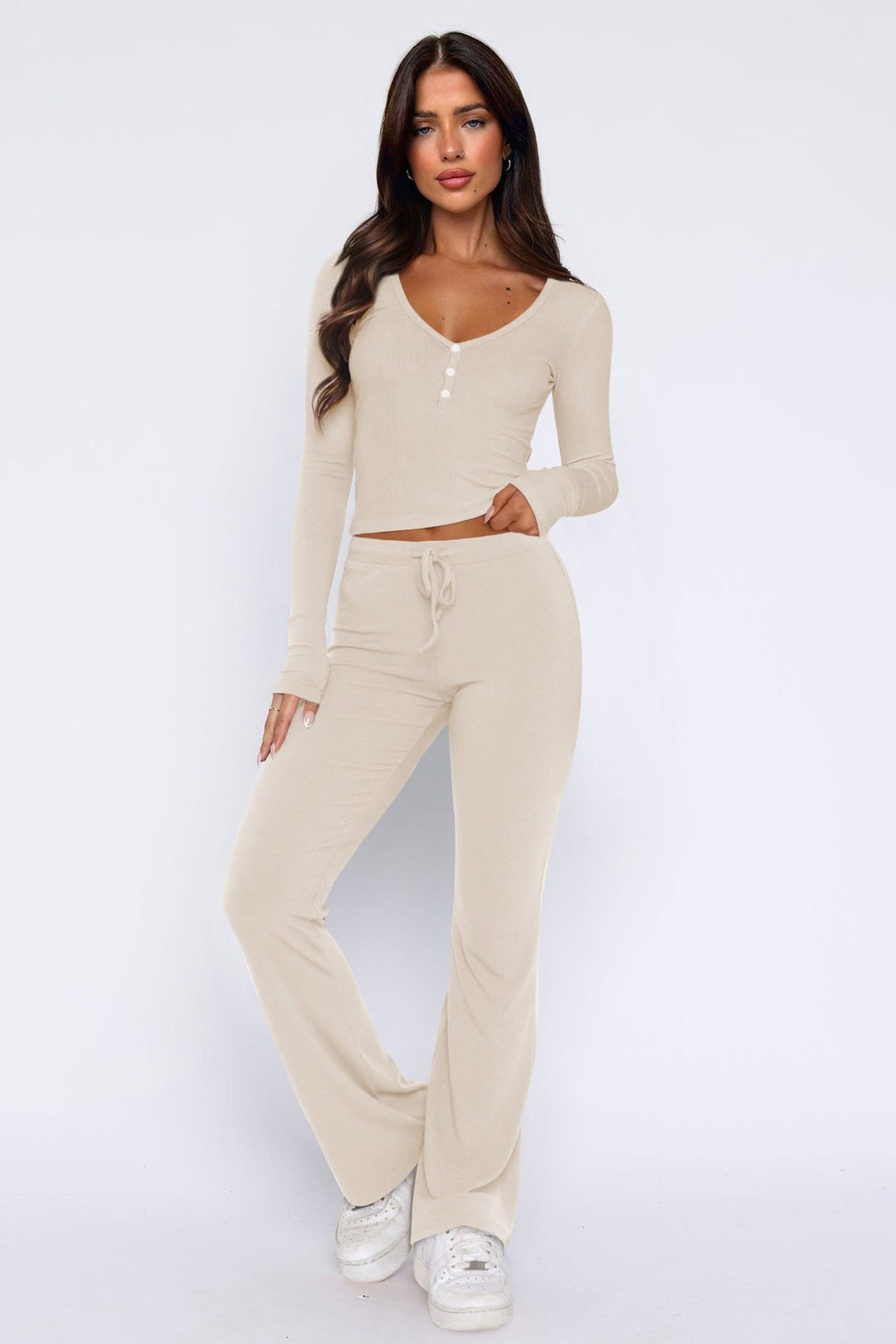 Damen Loungewear Set mit Schlaghose &amp; Oberteil