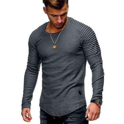 Herren Langarmshirt Strukturiertes Design Elegant