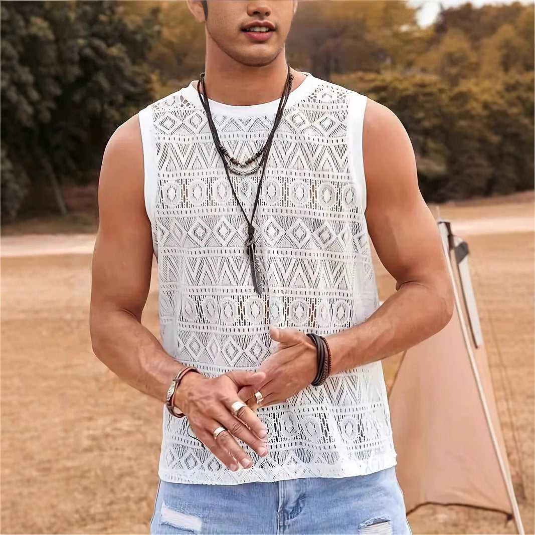 Herren Tanktop Sommerleicht Strukturiertes Design