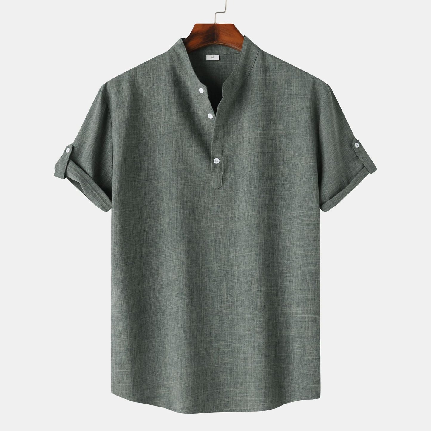 Herren Kurzarmhemd Modern Henley Style