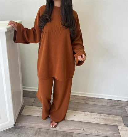 Damen Lounge-Set Weich Rippstrick Komfort