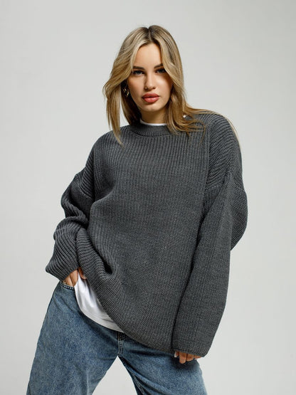 Damen Pullover Groß Oversized Strickdesign