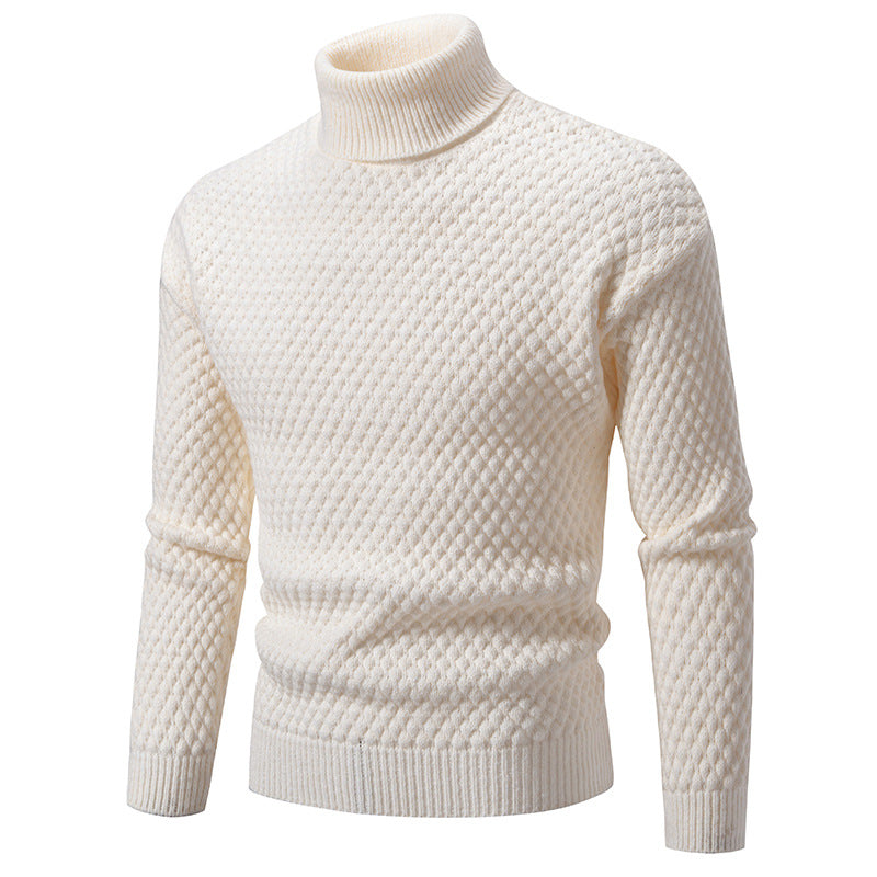 Herren Rollkragenpullover Strukturiert Modern Style