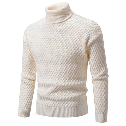 Herren Rollkragenpullover Strukturiert Modern Style