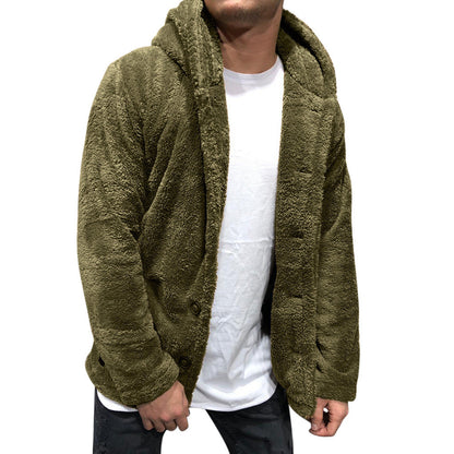 Plüschfleece-Jacke Kapuze Weich
