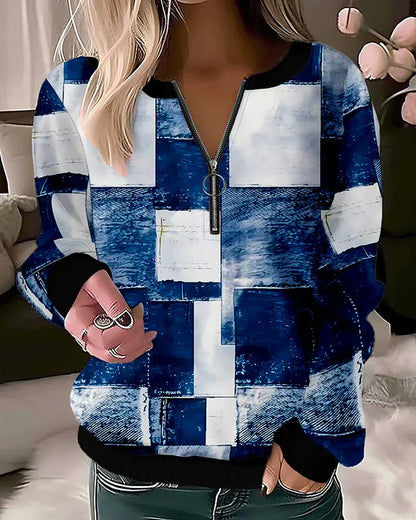 Praktisches Sweatshirt Reißverschluss Sportlich