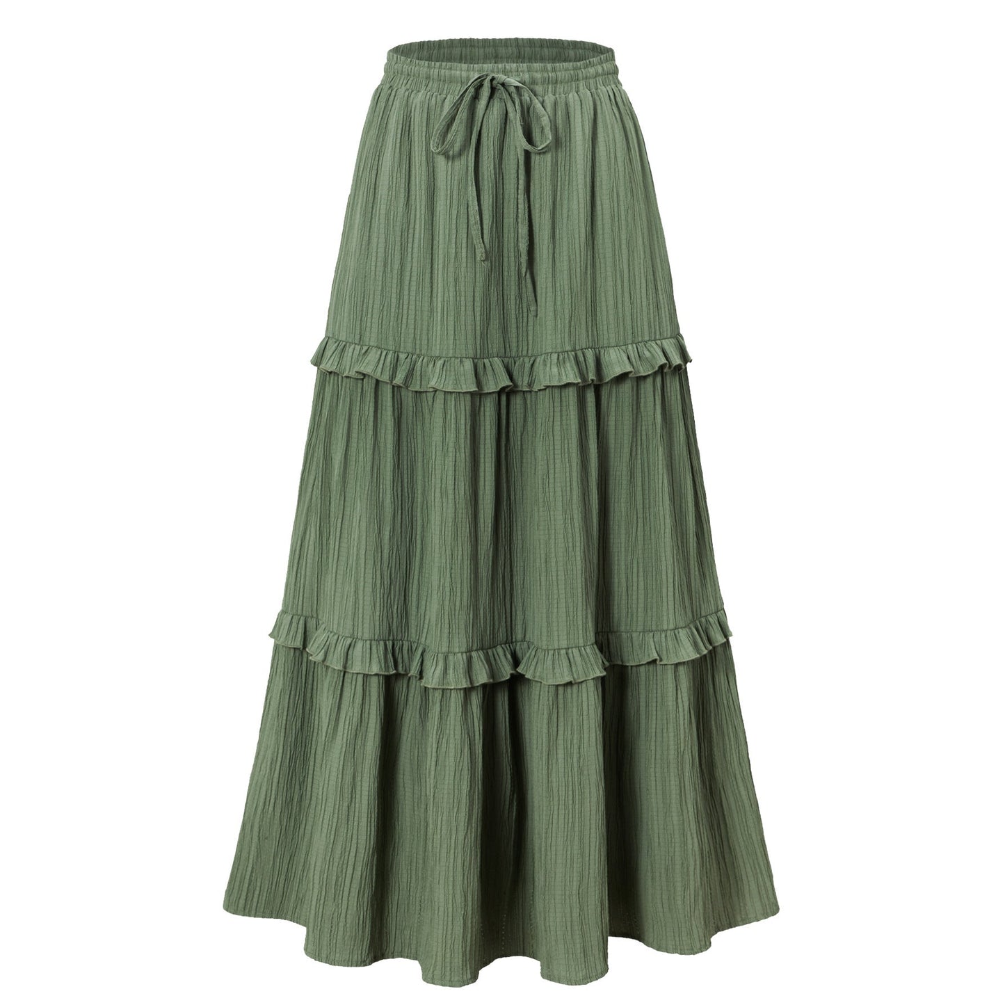 Damen Langrock mit Rüschen und Stretchbund Elegant