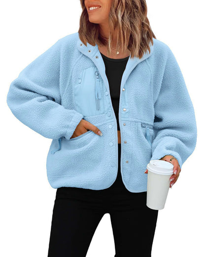 Damen Fleecejacke Weich und Warm mit Taschen