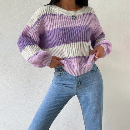 Großer Strickpullover Übergröße Langarm - IdealeKleiden