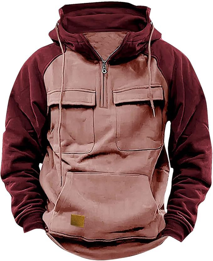 Herren Hoodie Sportlich Kapuze Taschen
