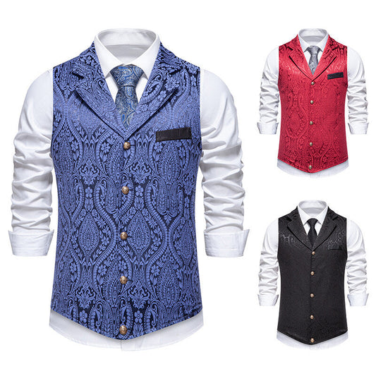Herren Anzugsweste Elegant Floral Muster Hochwertig - IdealeKleiden