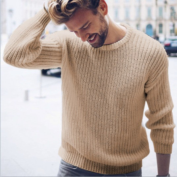 Herren Strickpullover Modern Rundhals Design