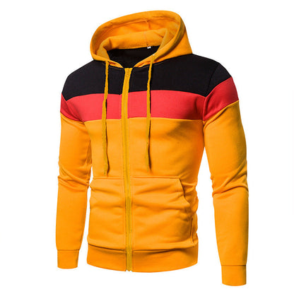 Herren Sportjacke Farbblock Design Kapuze