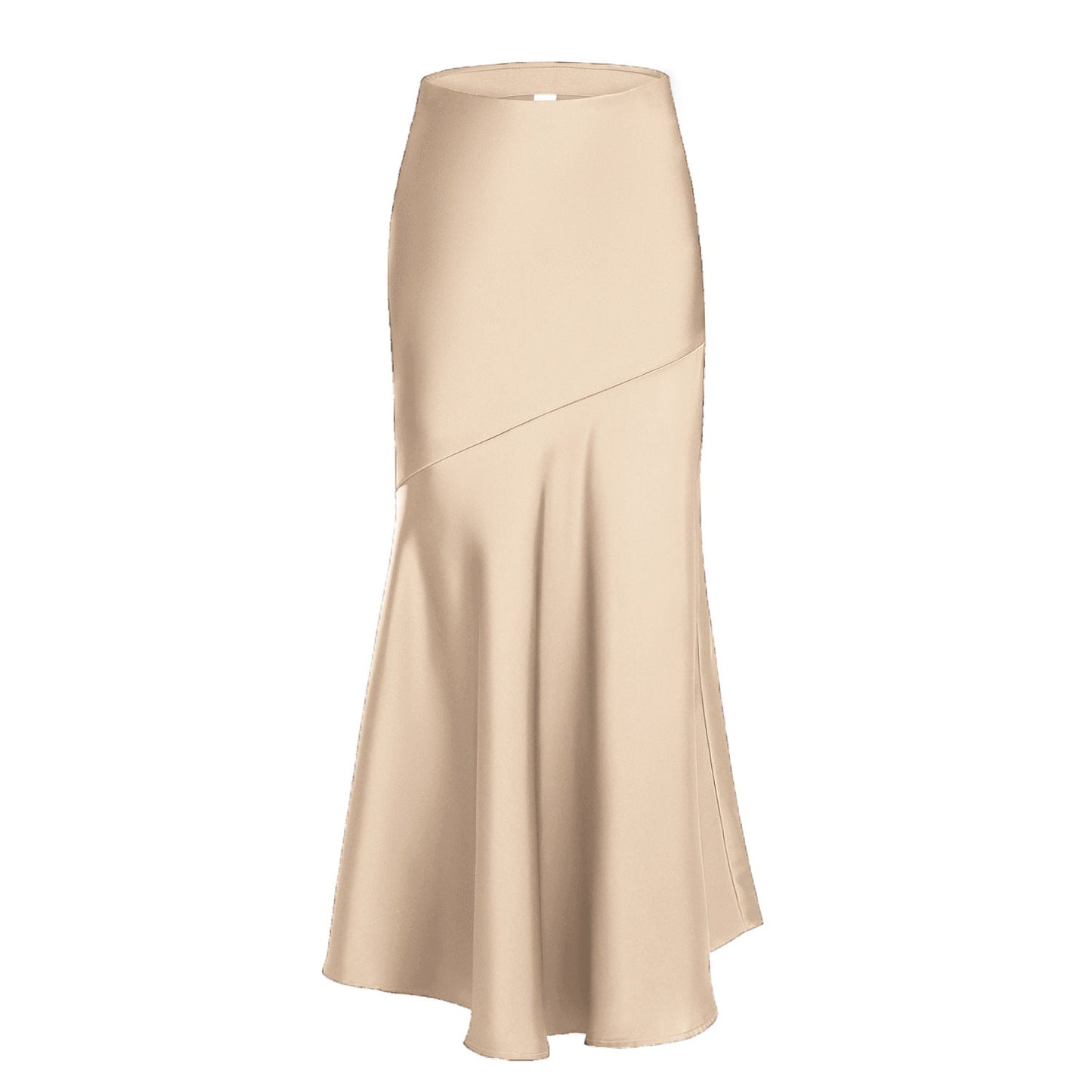 Damen Maxirock Elegant Fließend Diagonale Nähte