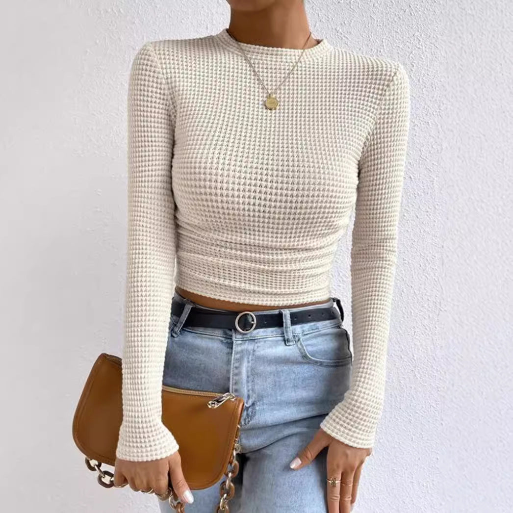 Slim Fit Damen T-Shirt mit Rüschentasche