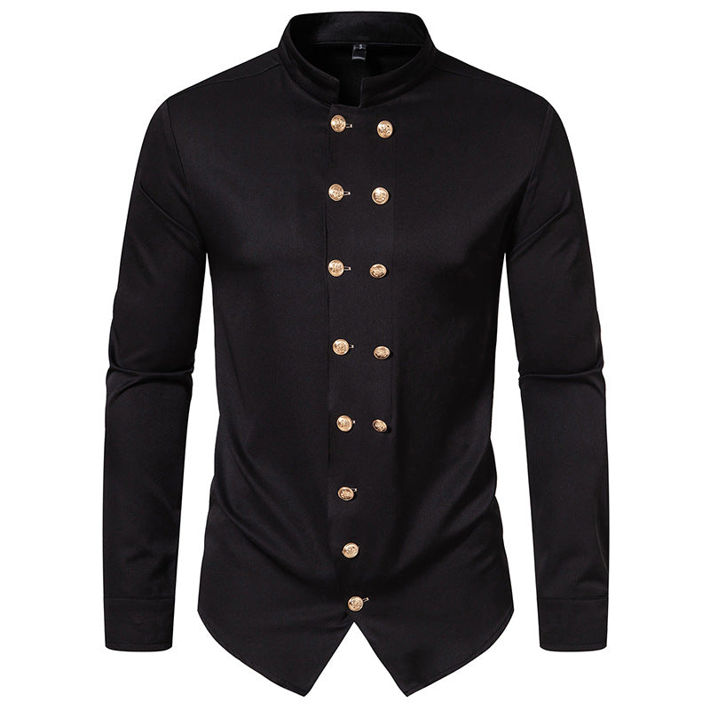 Herren Hemd Elegantes Design Stehkragen
