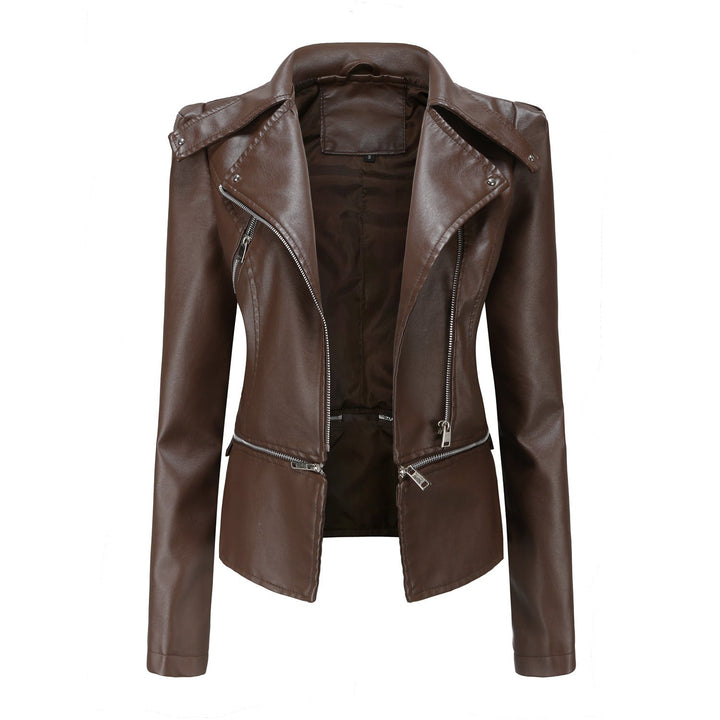 Damen Lederjacke Biker Style Asymmetrisch