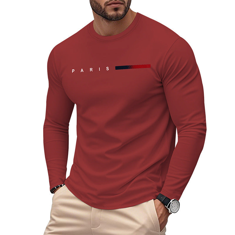 Herren T-Shirt Langarm Modern Paris Design