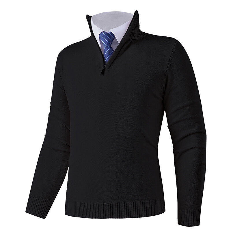 Herren Strickpullover Modern Reißverschluss Elastisch