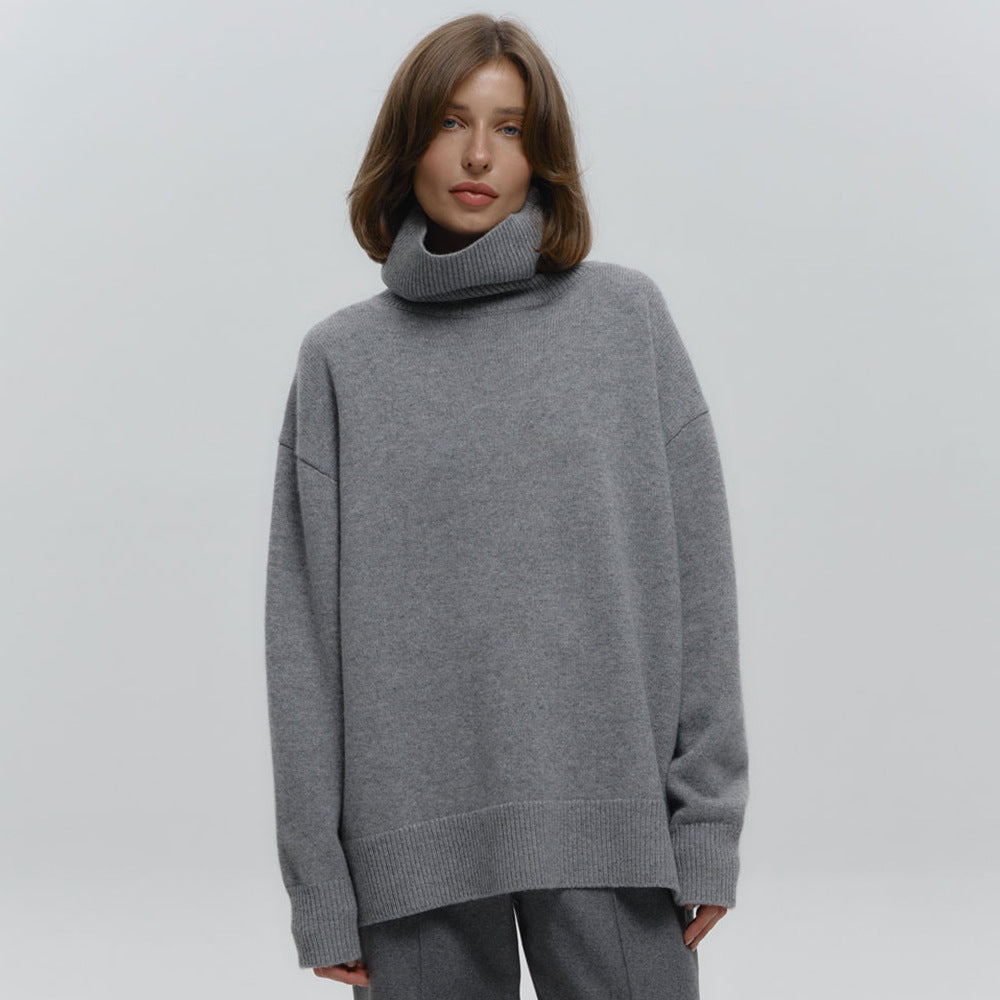Große Damen Pullover Weich Wolle Oversized Stil