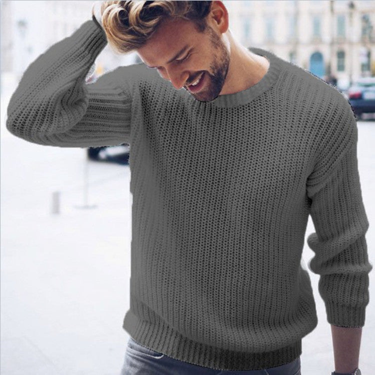 Herren Strickpullover Modern Rundhals Design