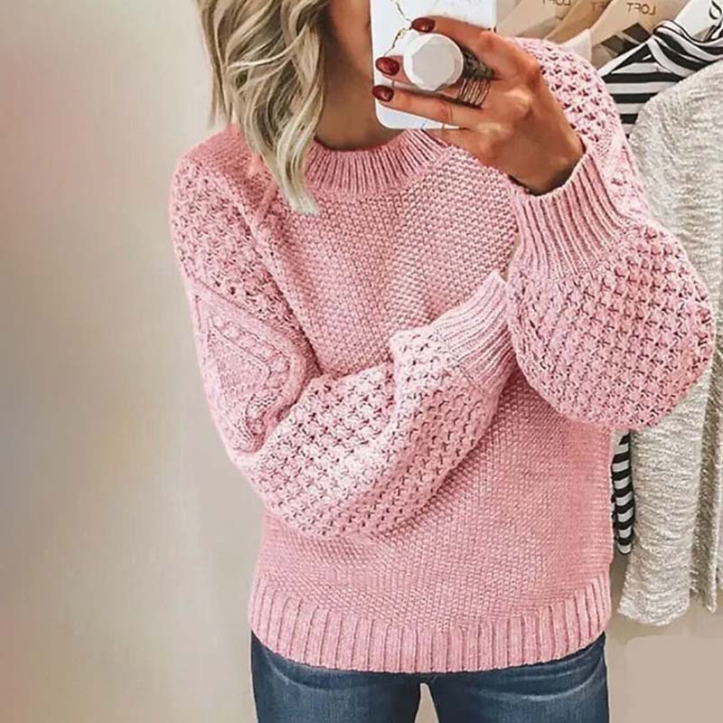 Eleganter Strickpullover Einfarbig