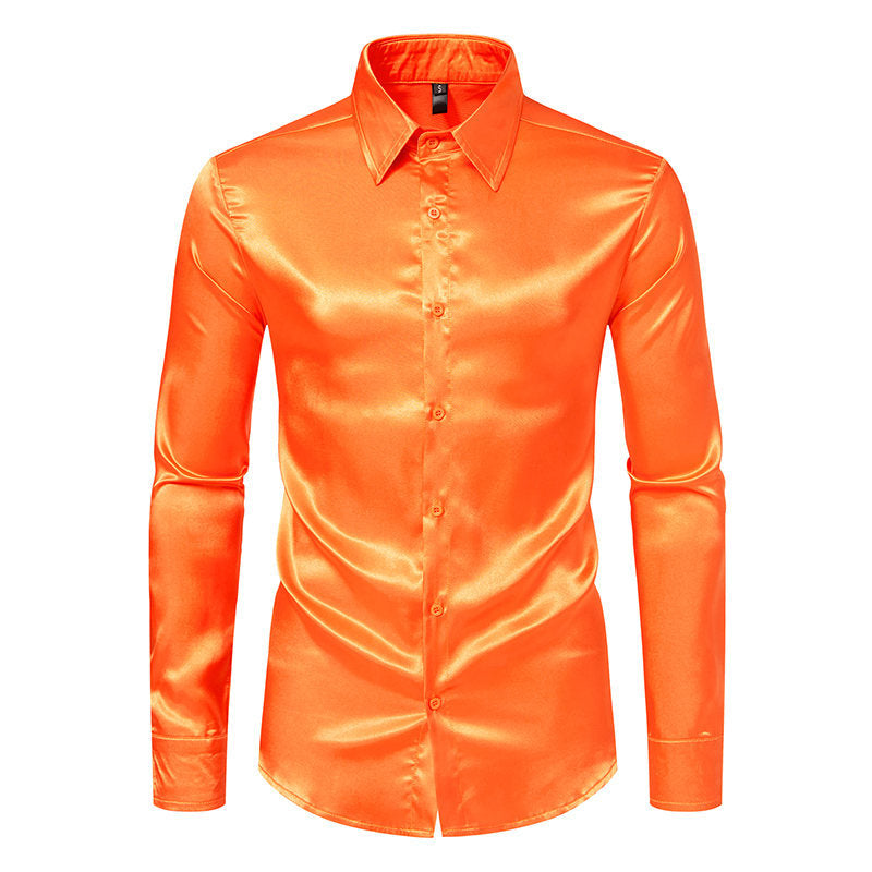 Herren Hemd Elegant Satin Glanz