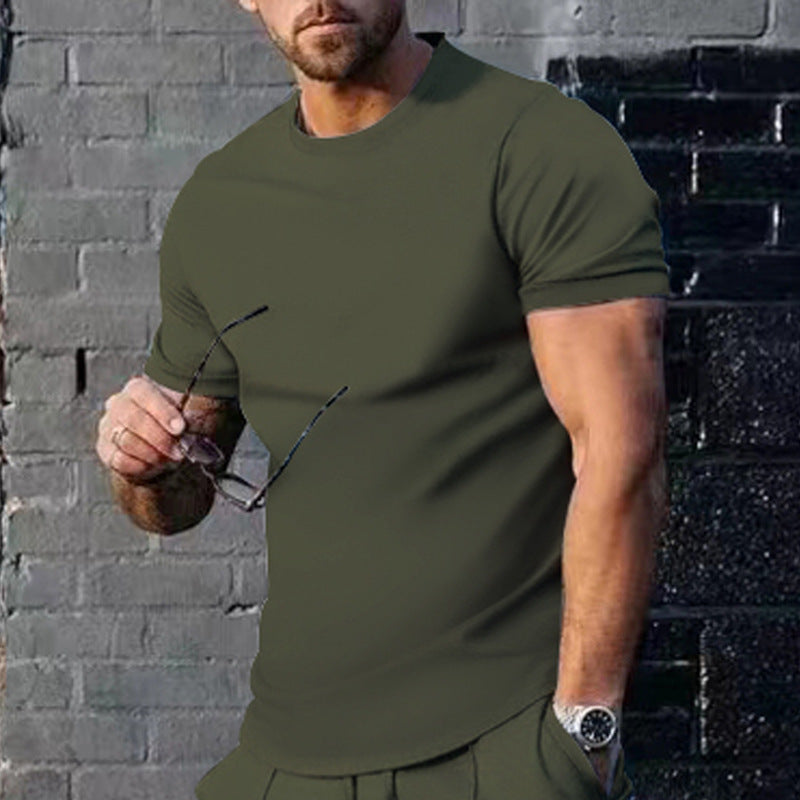 Herren T-Shirt Rundhals Baumwolle Bequem