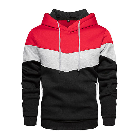 Herren Trendpullover Kapuze Geometrisches Muster - IdealeKleiden