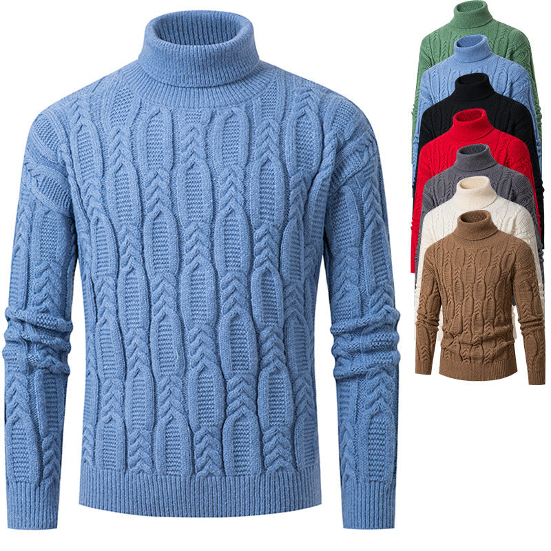 Herren Rollkragenpullover Strukturiert Elegantes Design - IdealeKleiden