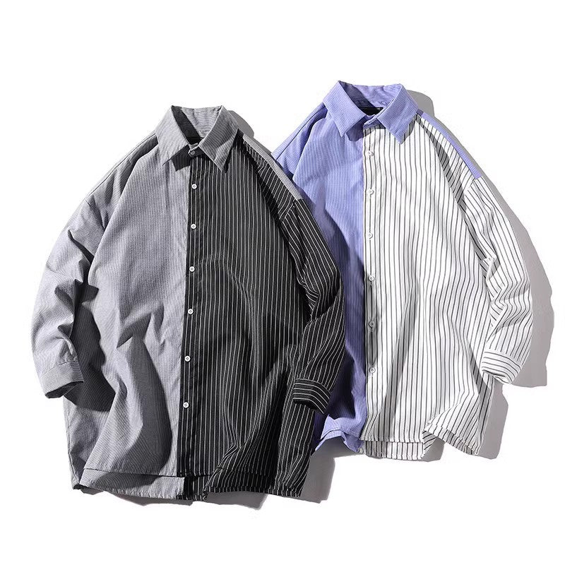 Herren Hemd Modern Asymmetrisch Urban Style - IdealeKleiden
