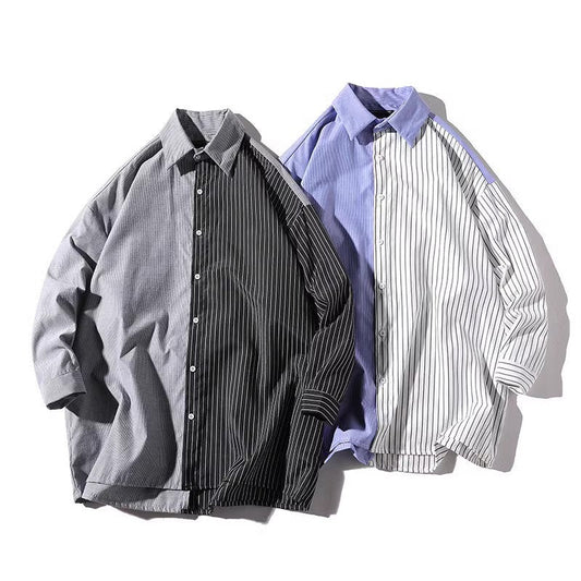 Herren Hemd Modern Asymmetrisch Urban Style - IdealeKleiden