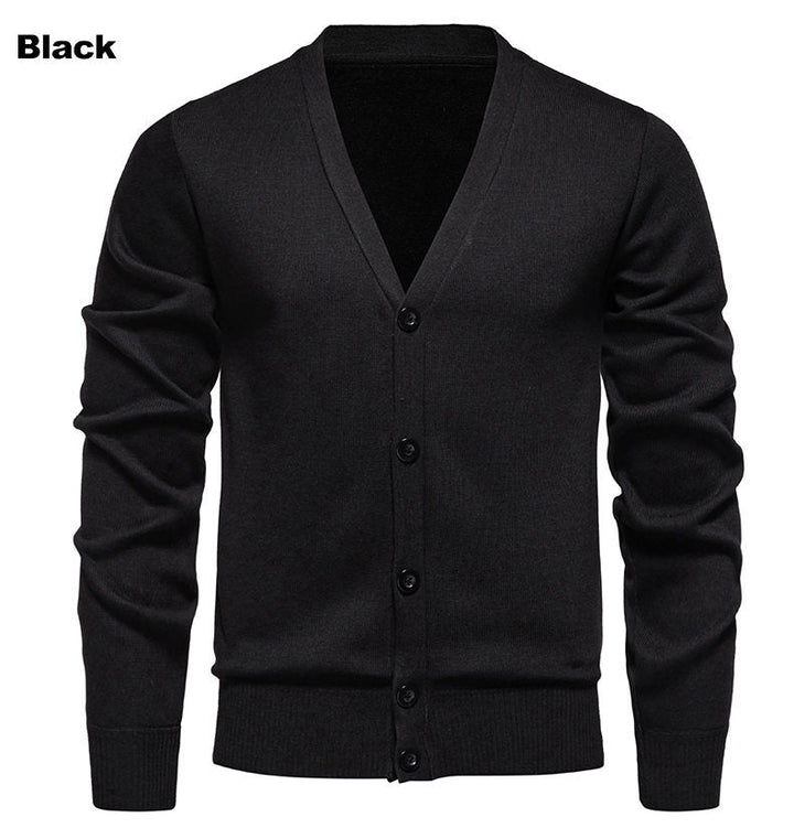 Herren Strickjacke V-Ausschnitt Bequem Knöpfe