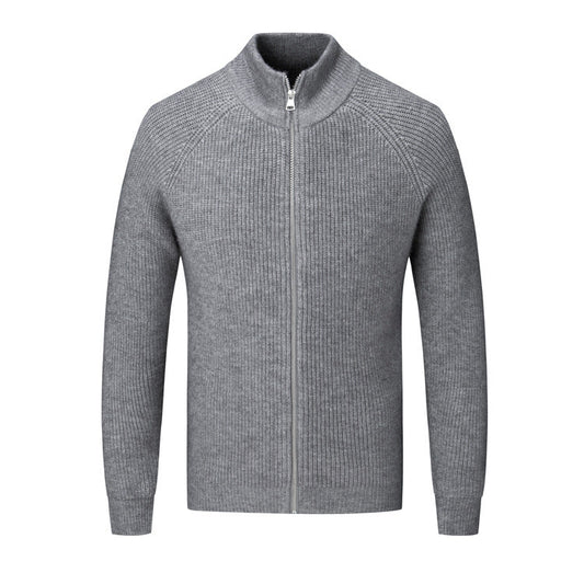 Herren Strickjacke Hochkragen Elegantes Design - IdealeKleiden