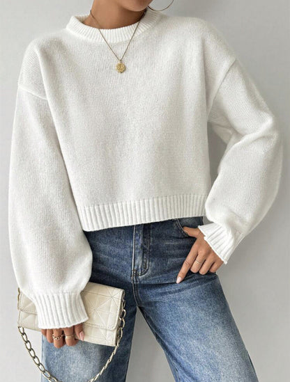 Damen Feinstrick Pullover Elegante Kaschmir Optik