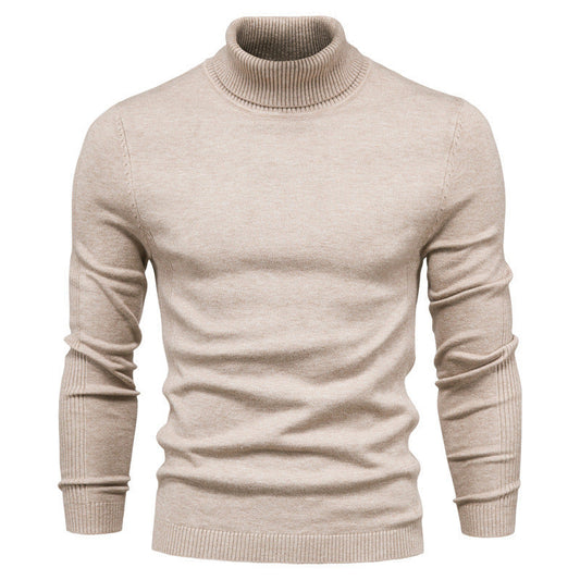 Herren Rollkragenpullover Feinwolle Elegantes Design - IdealeKleiden