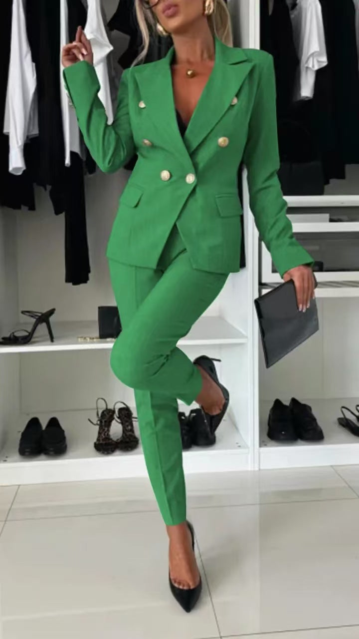 Modischer Blazer Slim Fit Doppelreiher Büroanzug