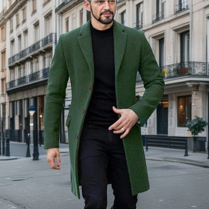 Herren Wollmantel Elegant Grau