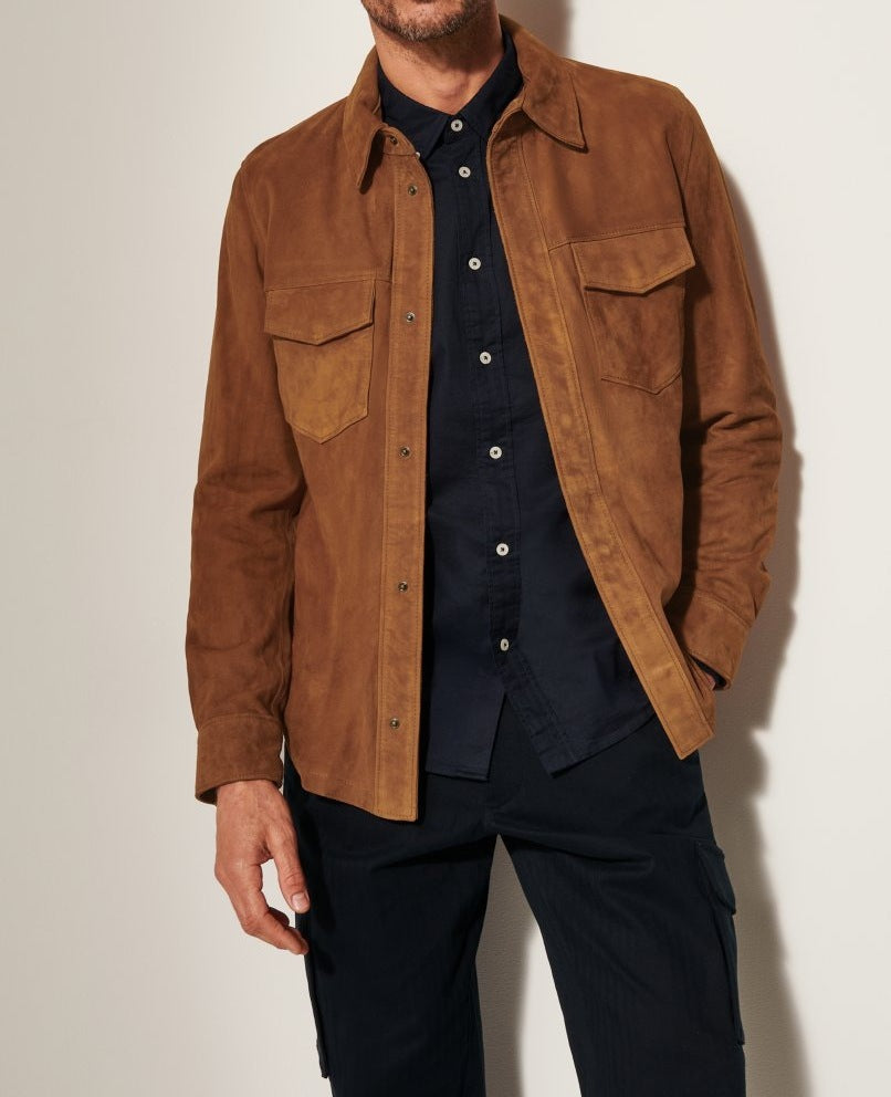 Herren Lederjacke Klassisch Elegant Wildleder