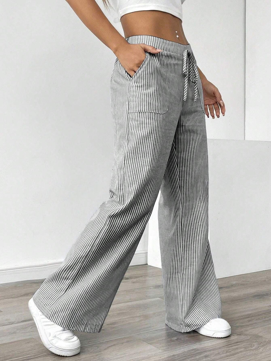 Damen Jogginghose Bequem Mit Gürtel und Taschen