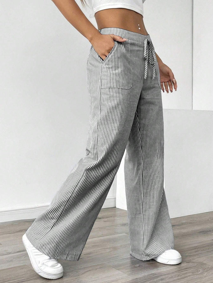 Damen Jogginghose Bequem Mit Gürtel und Taschen