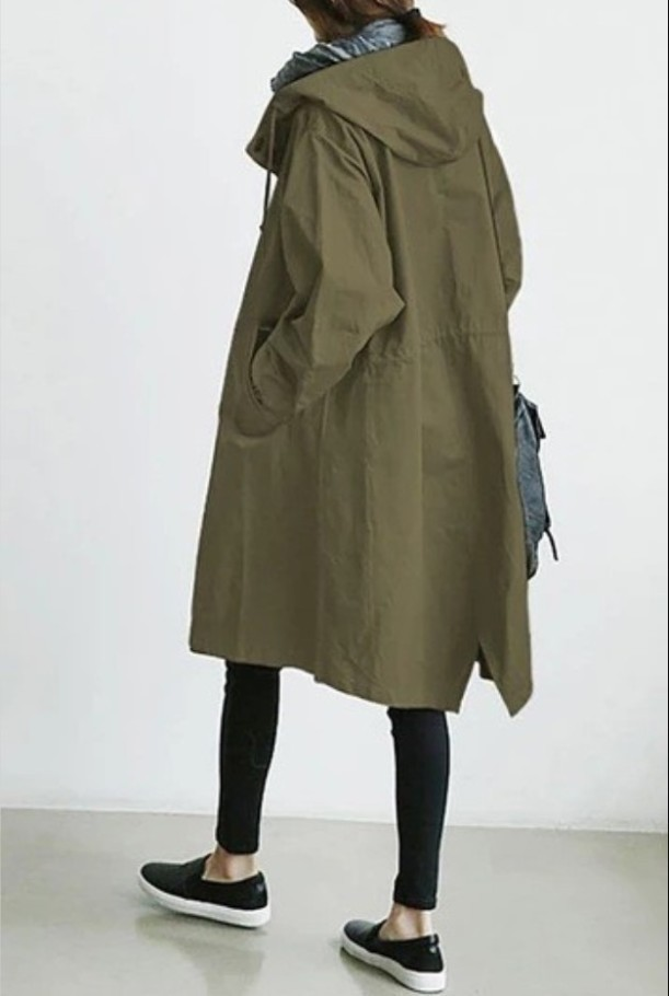 Damen Langcoat Elegant Knopfleiste