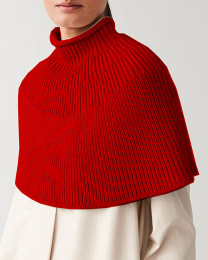 Damen Strickcape Elegantes Design Hochkragen