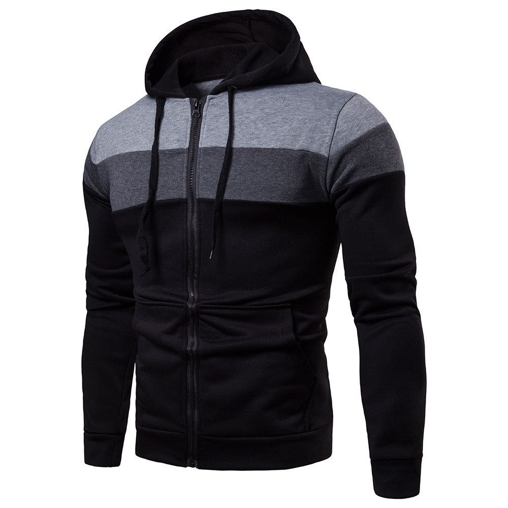 Herren Sportjacke Farbblock Design Kapuze